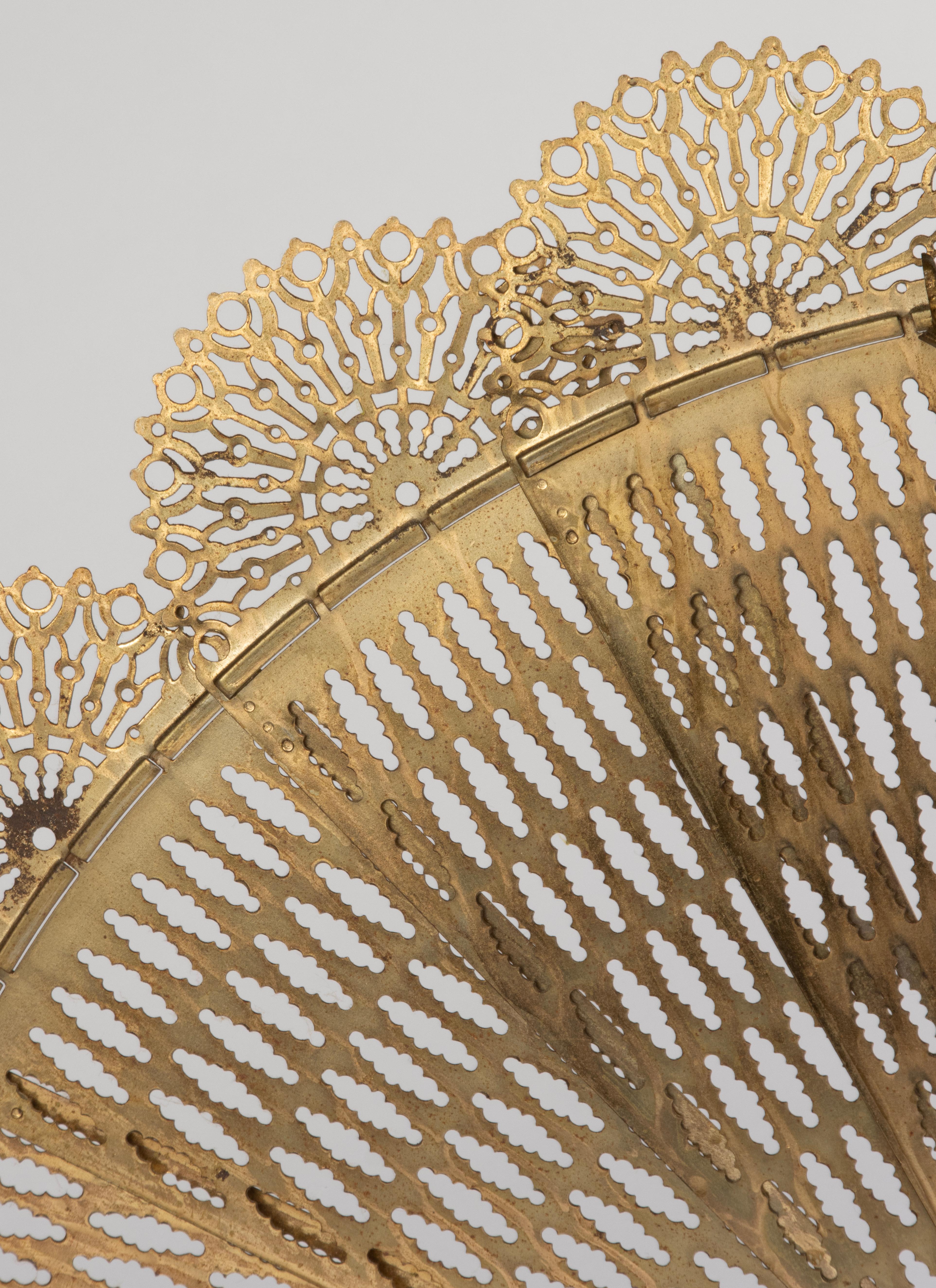 Paravent de cheminée en bronze antique - Peacock Fan Bon état - En vente à Casteren, Noord-Brabant