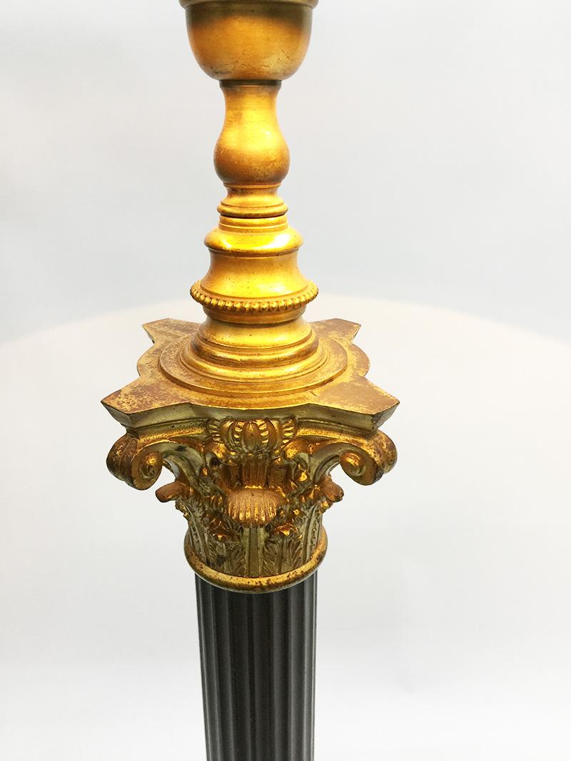 Gilt Dutch antique bronze floor lamp, circa 1870 For Sale