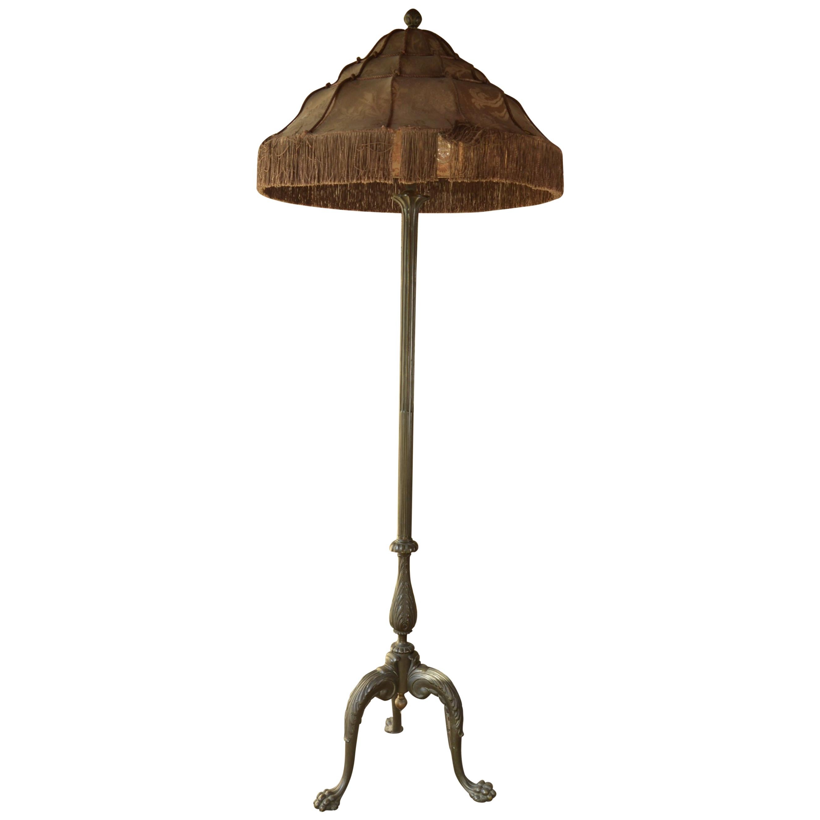 Antique Bronze Floor Lamp, circa 1900 For Sale