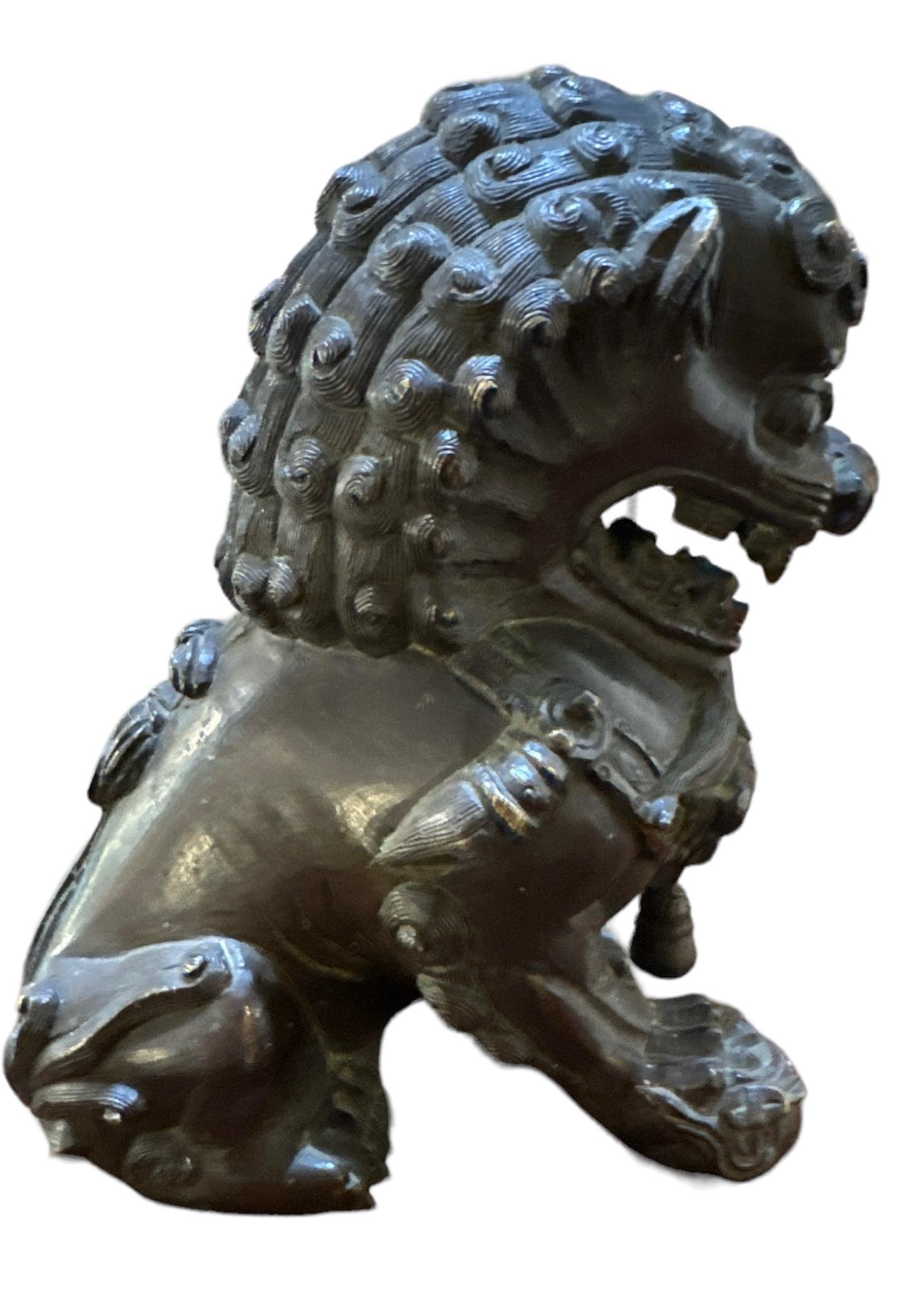 Antiker Bronze Foo Hund (Chinesisch) im Angebot