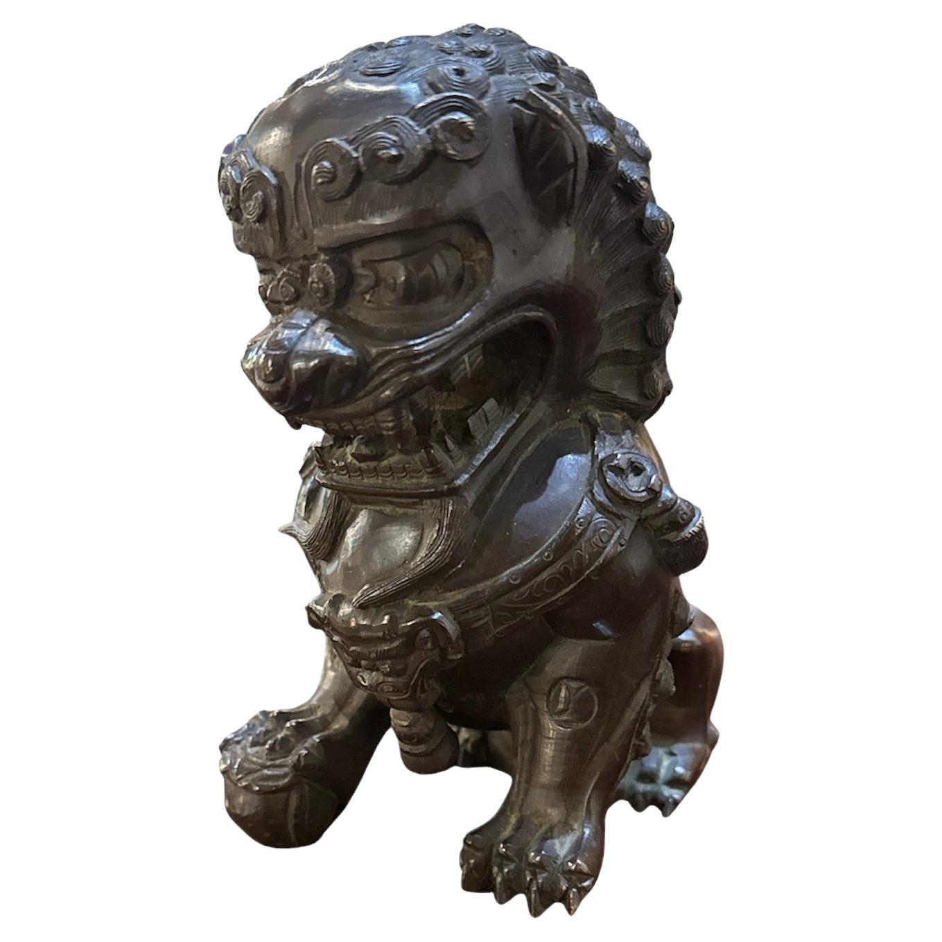Antiker Bronze Foo Hund im Angebot