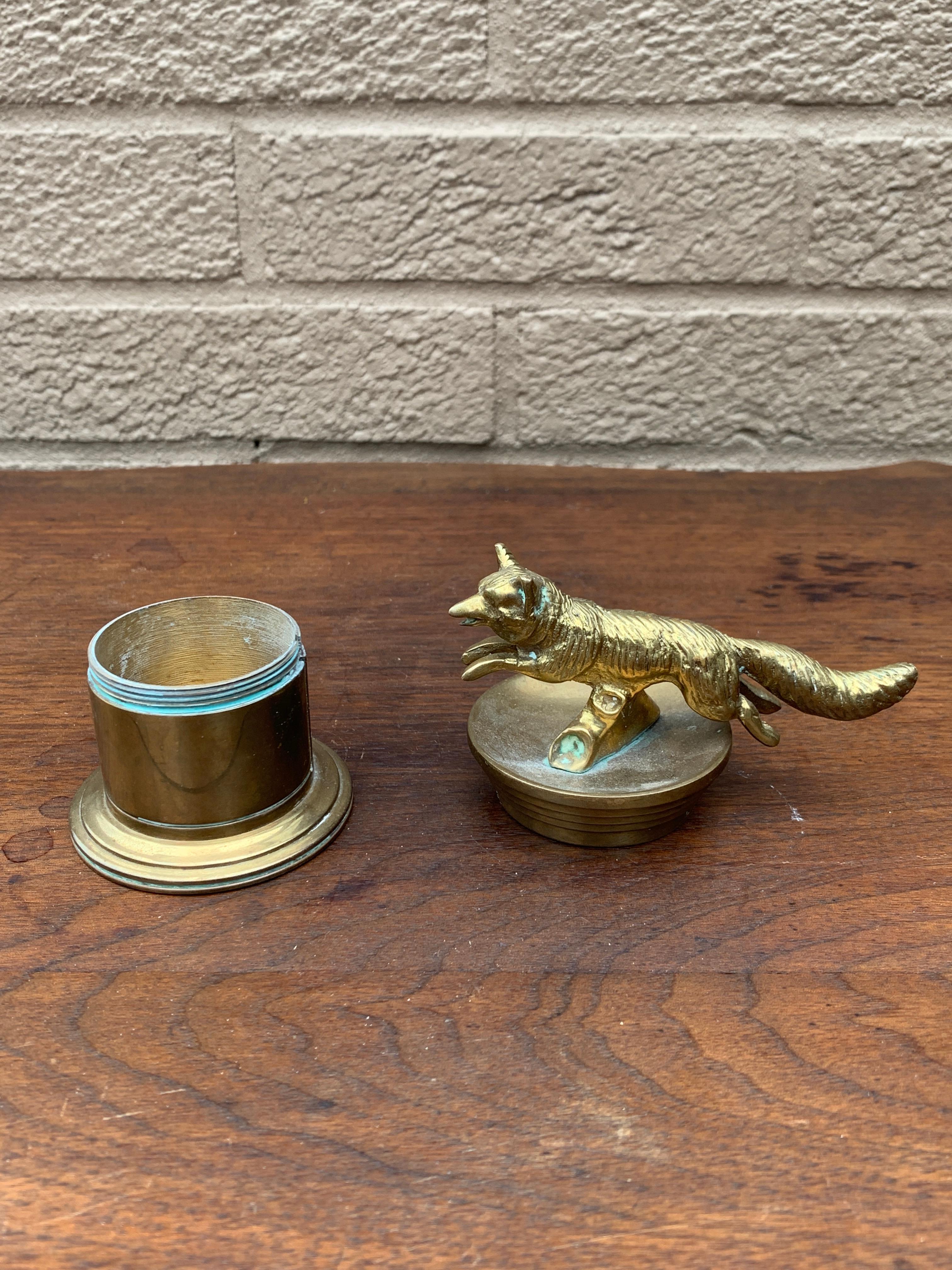 Antiker Bronze-Fuchsstempel-Rollhalter, frühes 20. Jahrhundert im Angebot 5