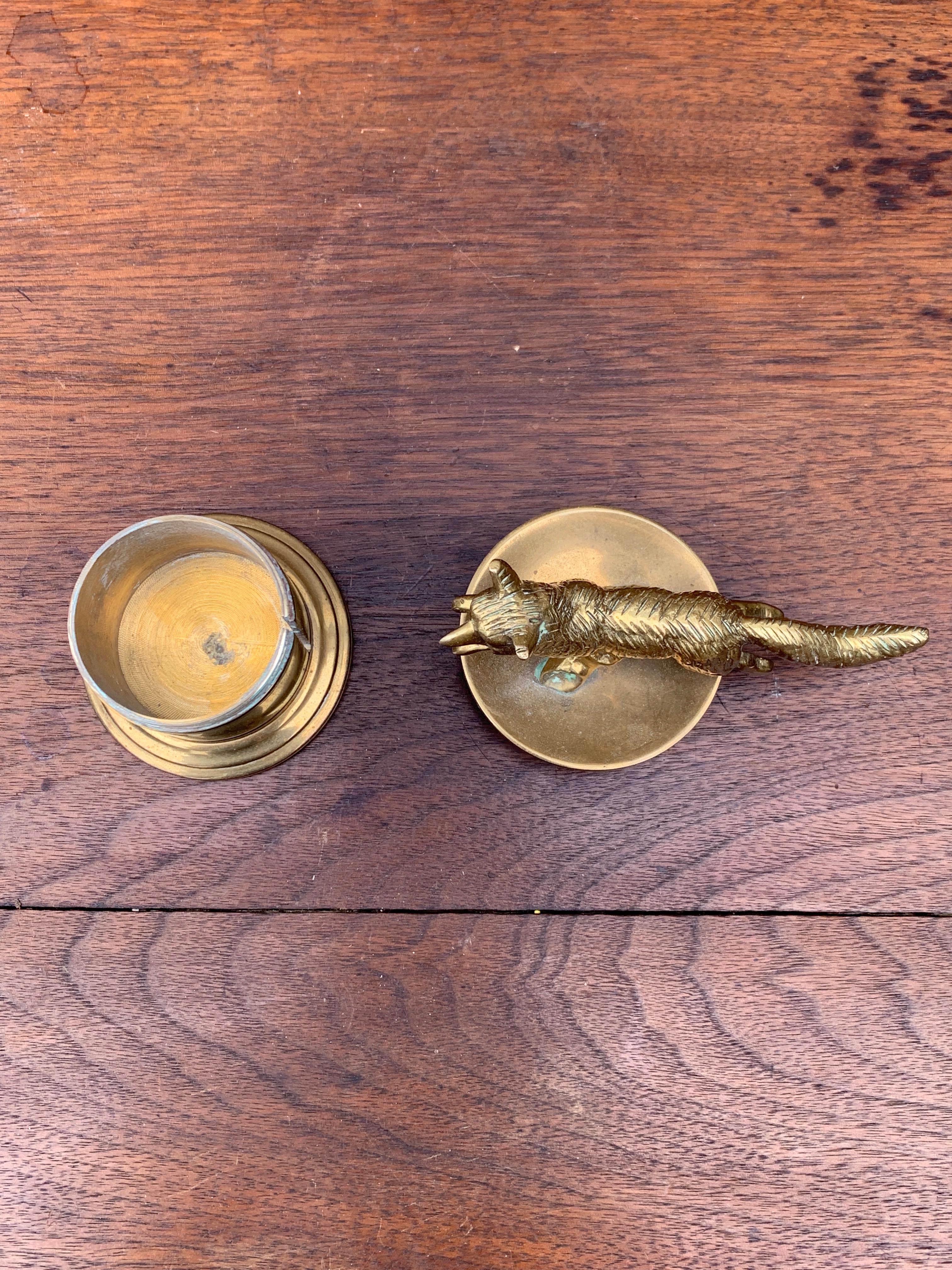 Antiker Bronze-Fuchsstempel-Rollhalter, frühes 20. Jahrhundert im Angebot 6
