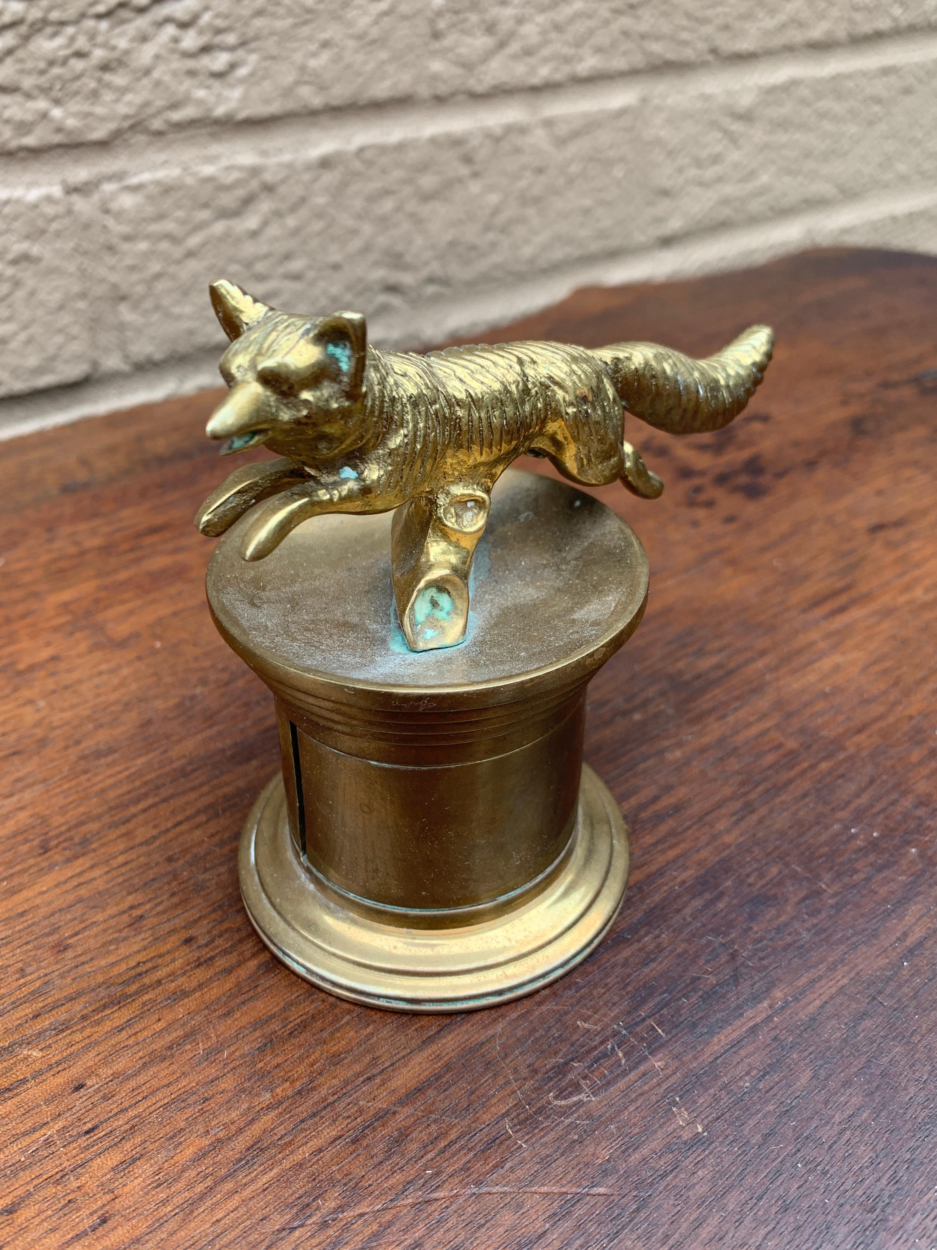 Antiker Bronze-Fuchsstempel-Rollhalter, frühes 20. Jahrhundert (amerikanisch) im Angebot