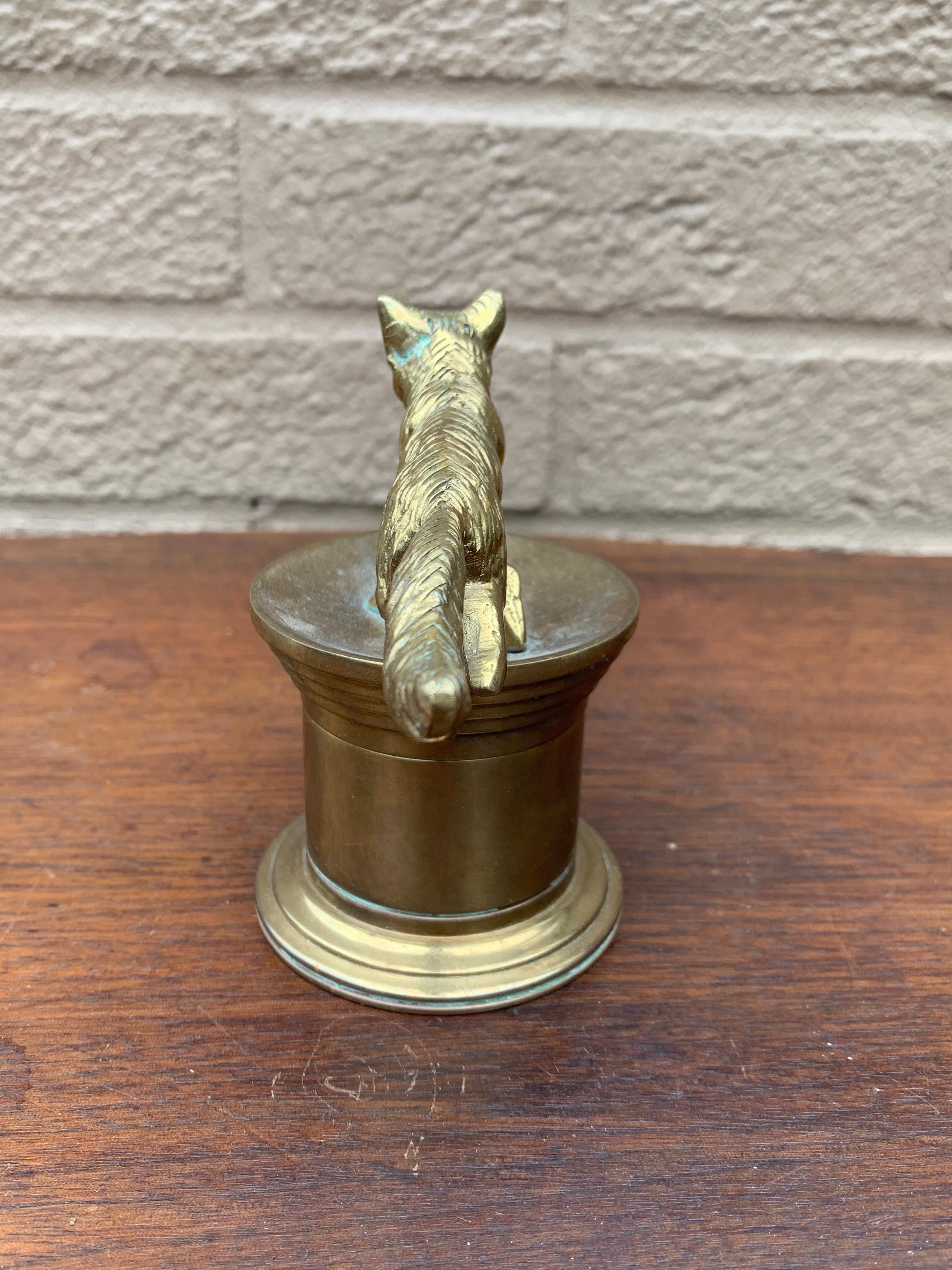 Antiker Bronze-Fuchsstempel-Rollhalter, frühes 20. Jahrhundert im Angebot 3