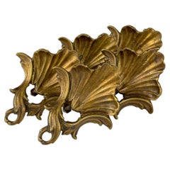 Tiradores antiguos de bronce para muebles, Italia, Años 30, Juego de 5, Decoración vintage para el hogar
