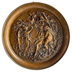 Assiette de présentation ancienne en bronze Garden Of Eden de J.B. McCoy &New New York