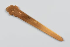 Ouvre-lettre en bronze antique, or, art nouveau, trèfle à quatre feuilles, porte-bonheur