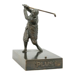 Antique Bronze Golf Figure