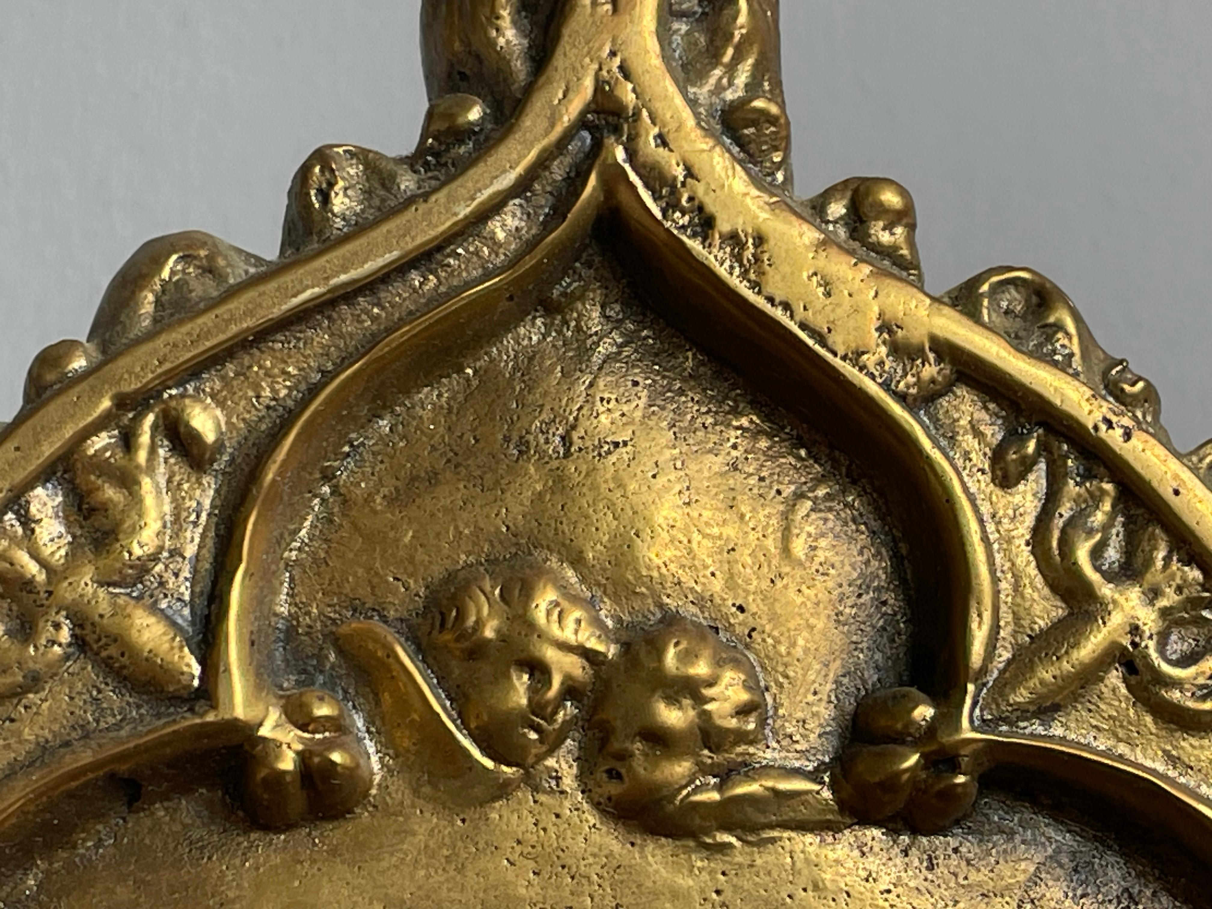 Antiguo Bronce Gótico Renacimiento Religioso Tríptico Hogar Santuario Resurrección Jesús Hecho a mano