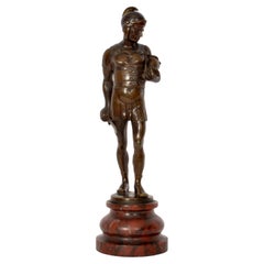 Antiguo Bronce Gran Tour Centurión Romano Gladiador Estatua Escultura Italia 1820