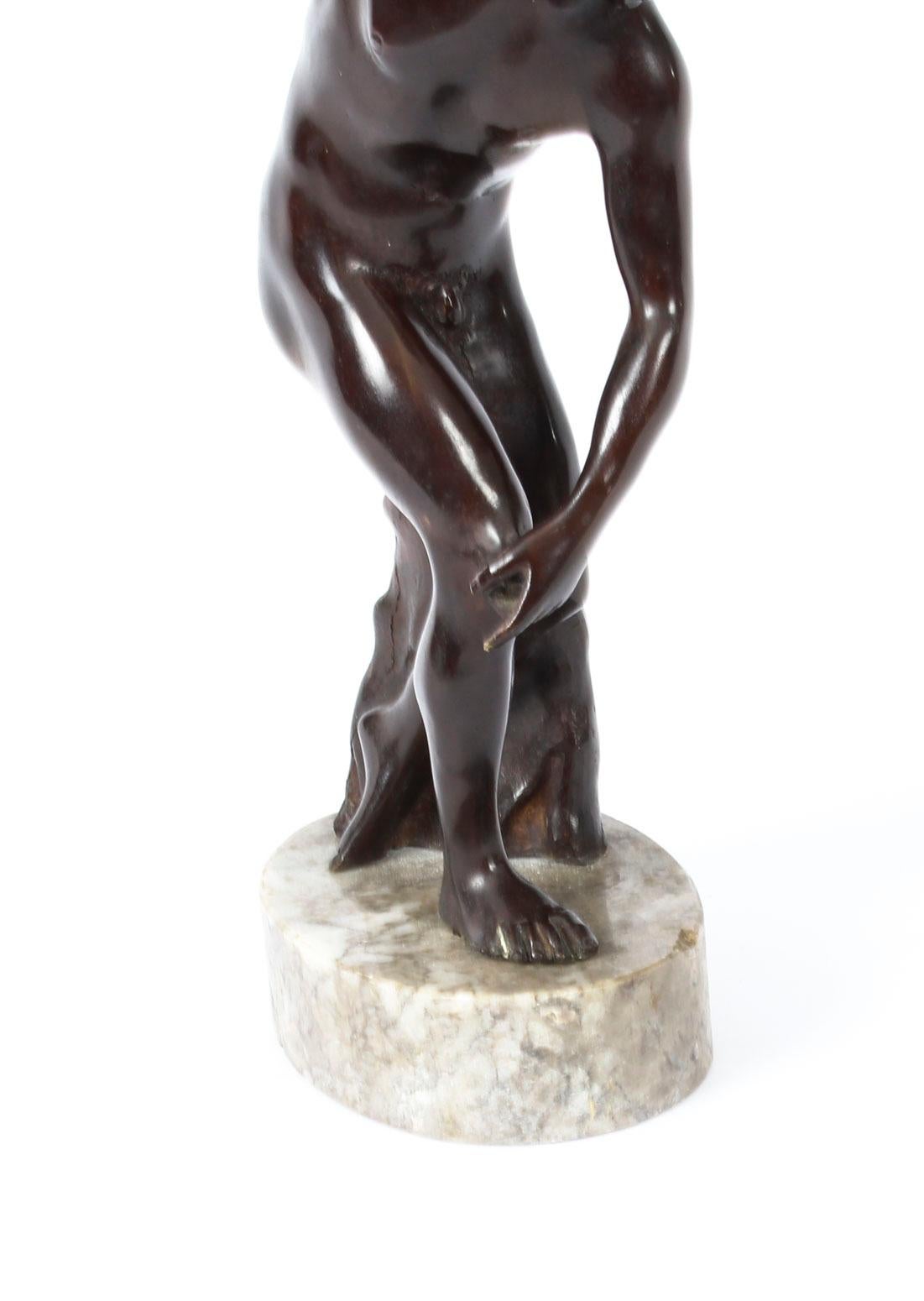 Antique Bronze Grand Tour Sculpture Discus Thrower Athlete, 19th Century 3