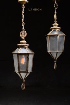 Antique Bronze Hall Lantern pendants c.1910 – University of Chicago Salvage –
