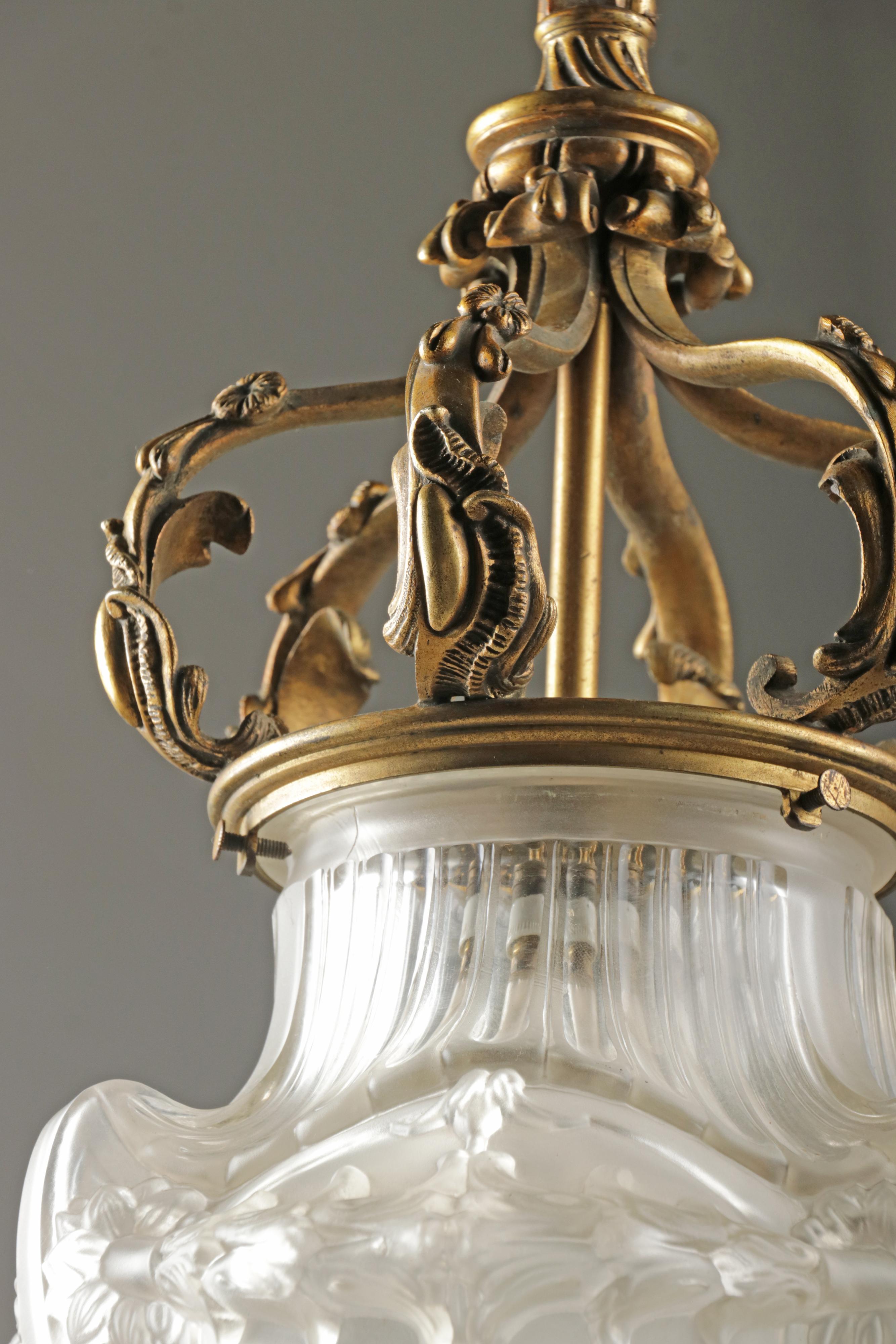 Antique Bronze Hallway Lantern Lamp For Sale 3