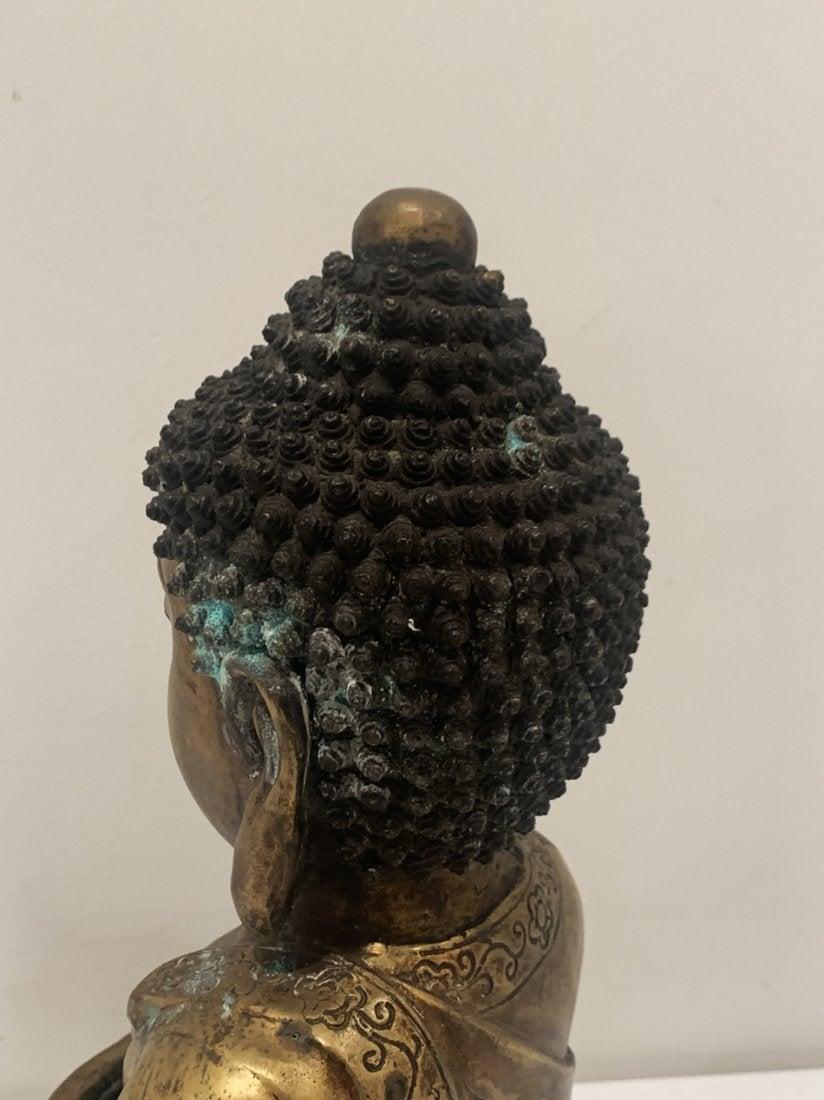 Antiker hinduistischer Buddha aus Bronze im Angebot 9