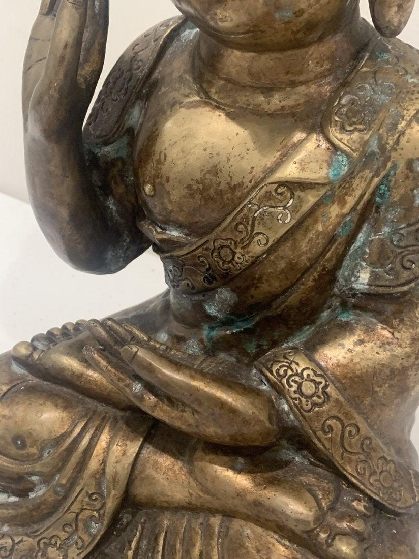 Antiker hinduistischer Buddha aus Bronze im Zustand „Relativ gut“ im Angebot in Los Angeles, CA