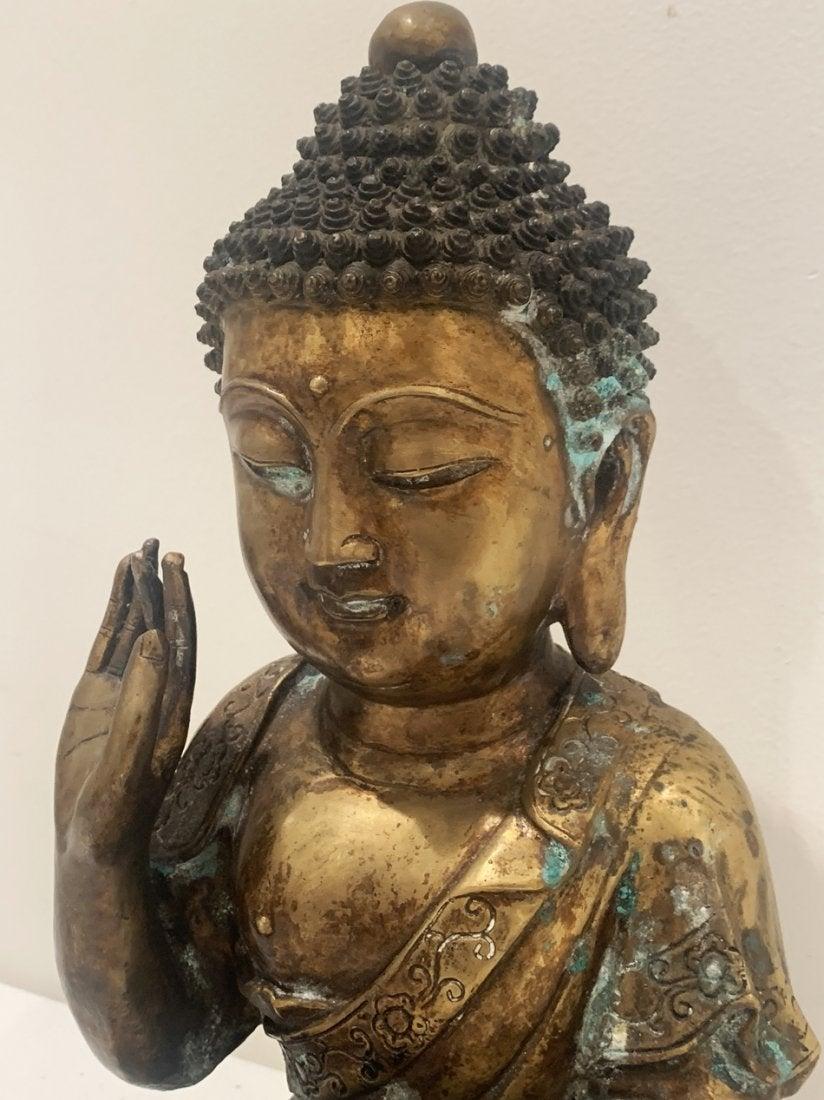 Antiker hinduistischer Buddha aus Bronze im Angebot 1