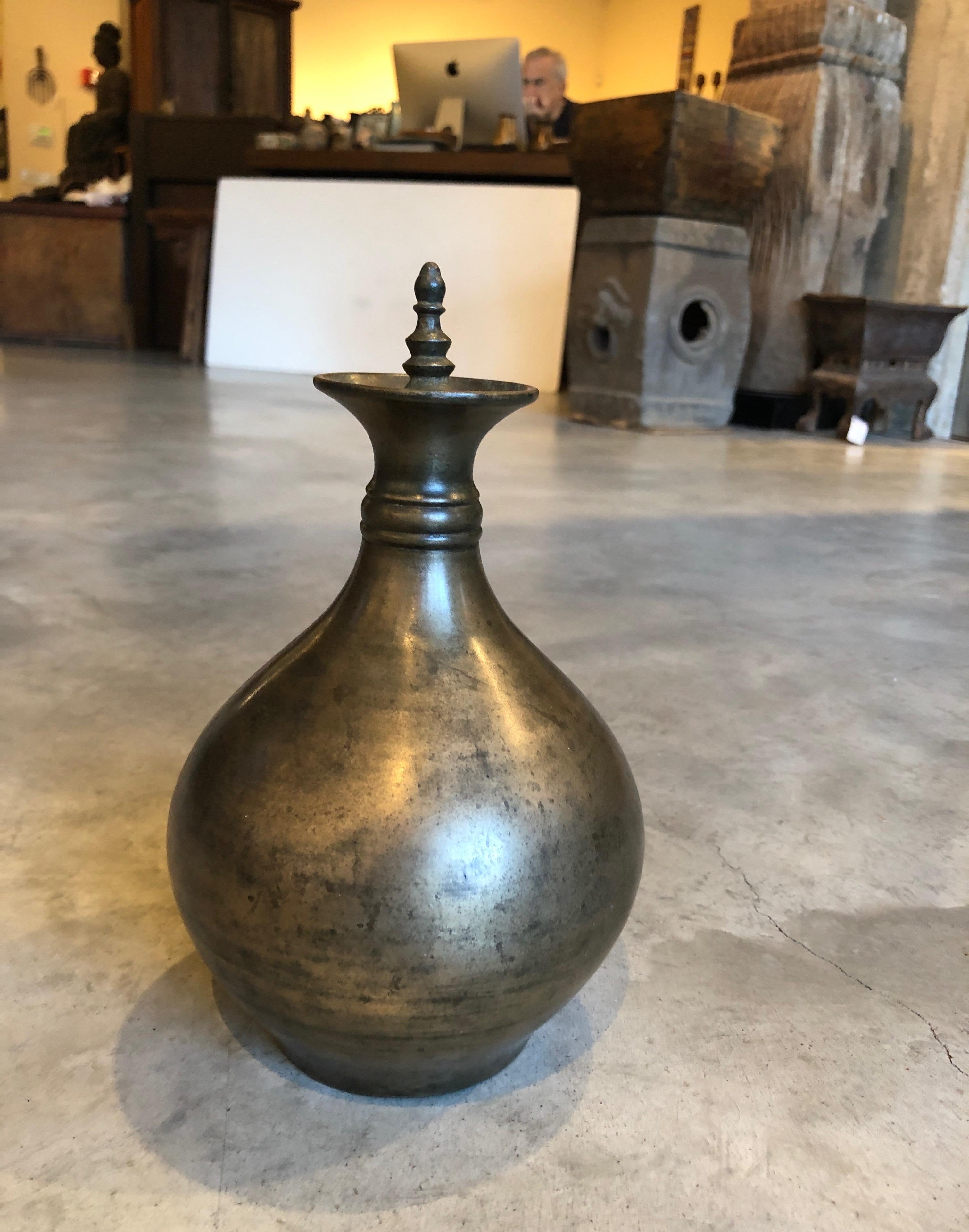 Antique Bronze Holy Water Container In Good Condition For Sale In New York, NY