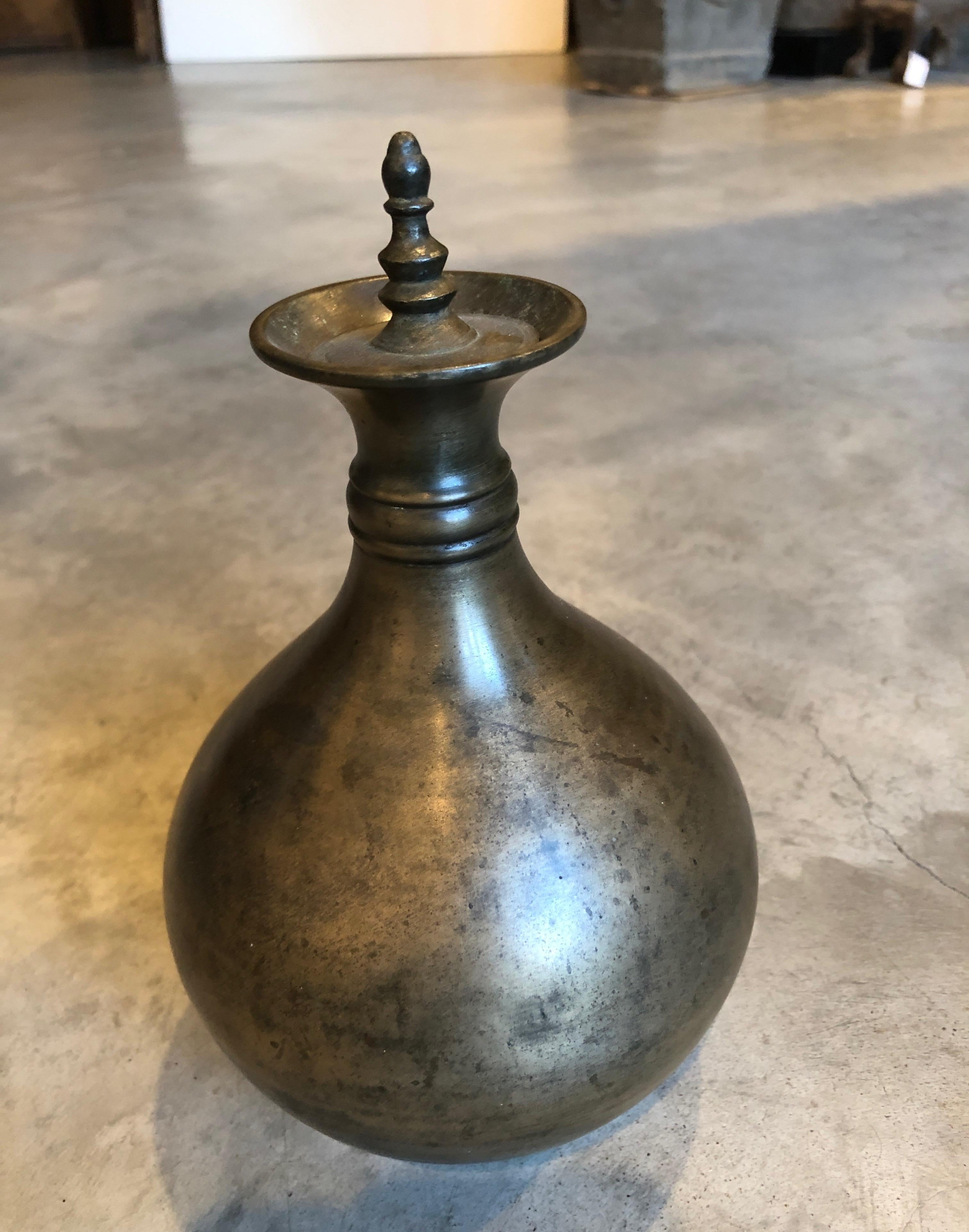 20th Century Antique Bronze Holy Water Container For Sale