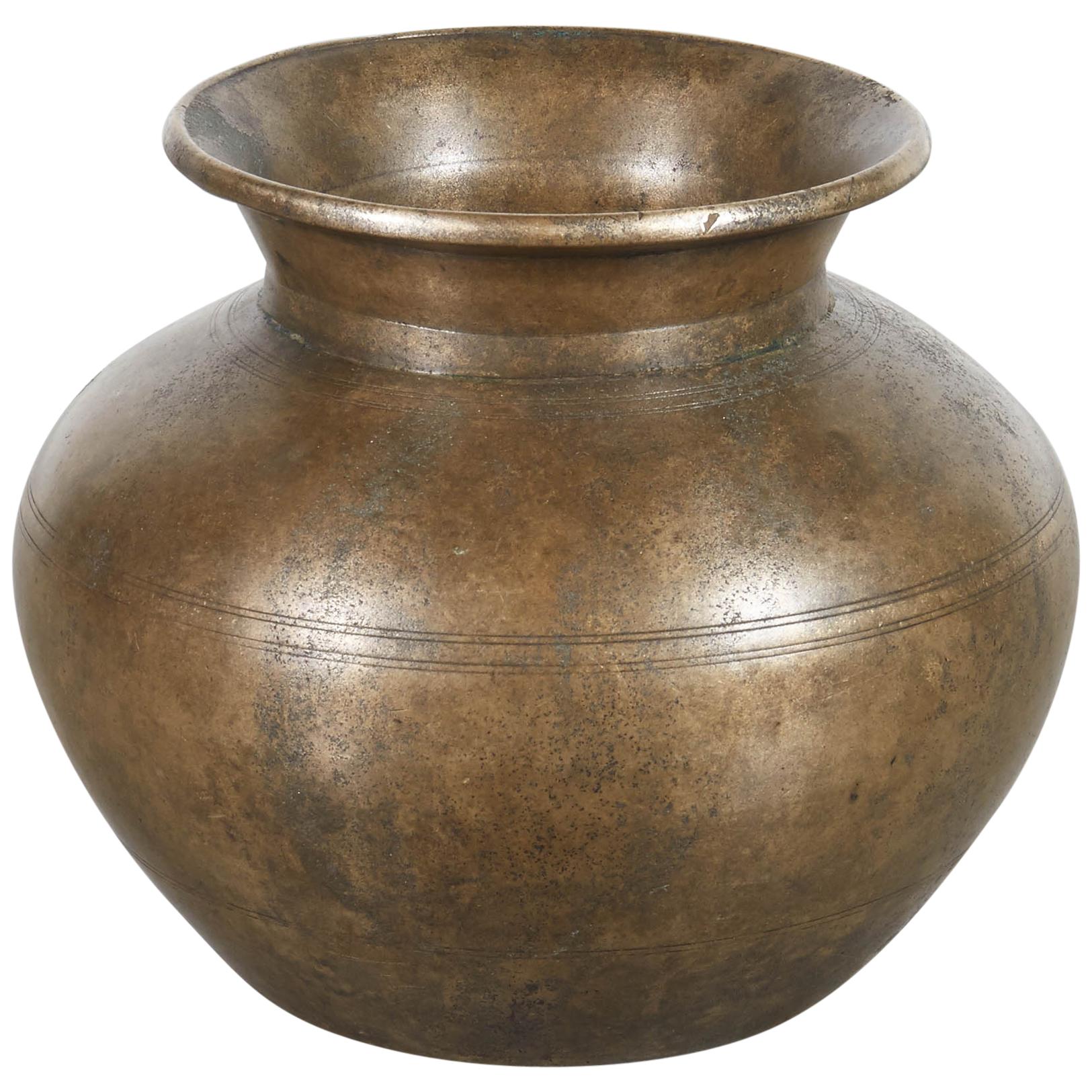 Antique Bronze Holy Water Vessel from Nepal