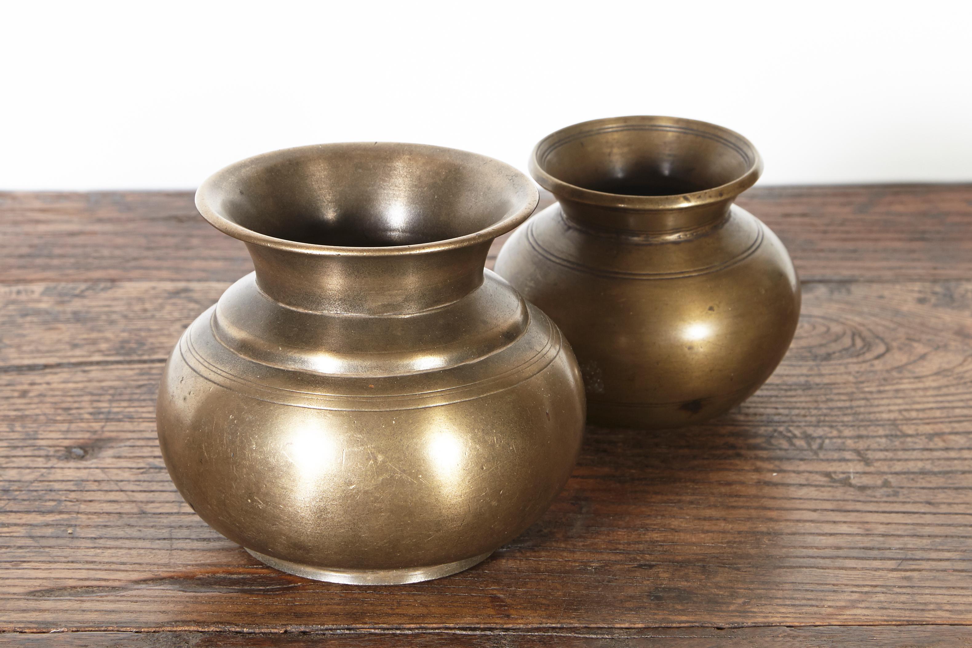 Antique Bronze Holy Water Vessels from Nepal 2