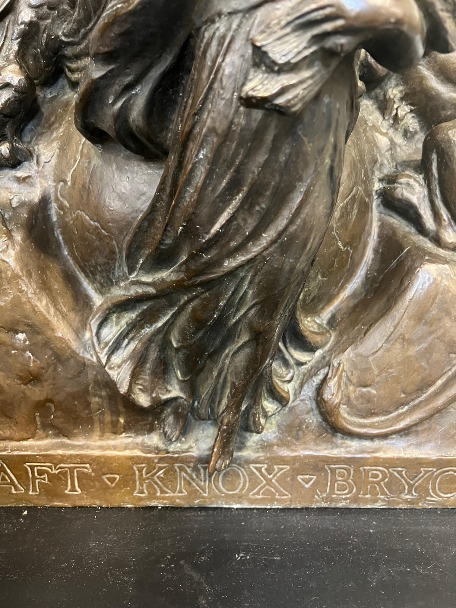 20th Century Antique Bronze Honoring President William H. Taft Arbitration Treaties of 1919   For Sale