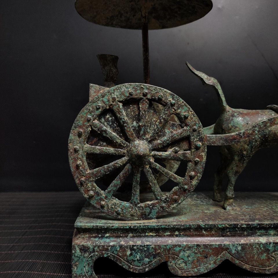 Antique Bronze Horse Drawn Cart from Ancient China For Sale 3
