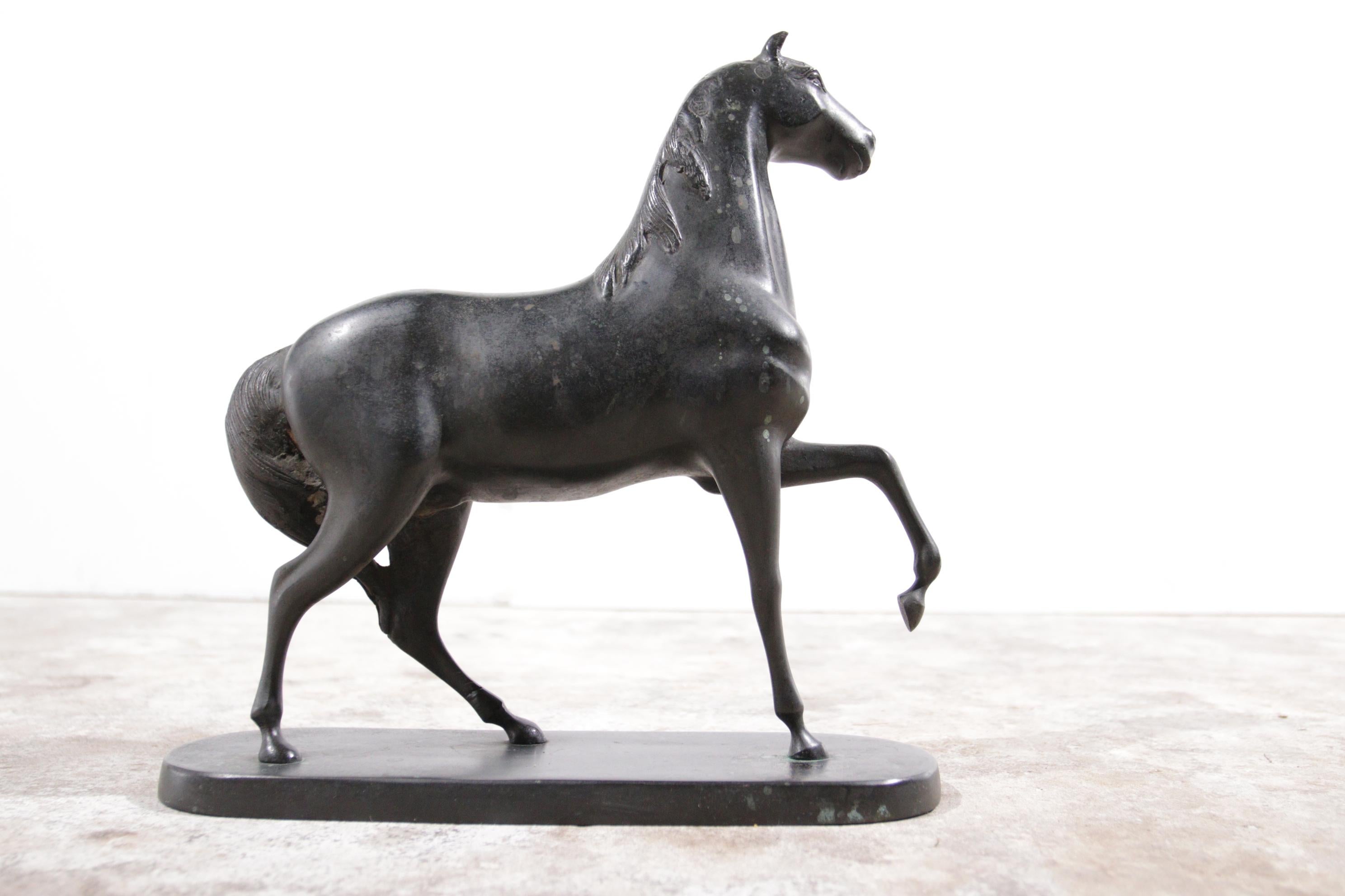 Antique Bronze Horse in the wind Ca 1930 5