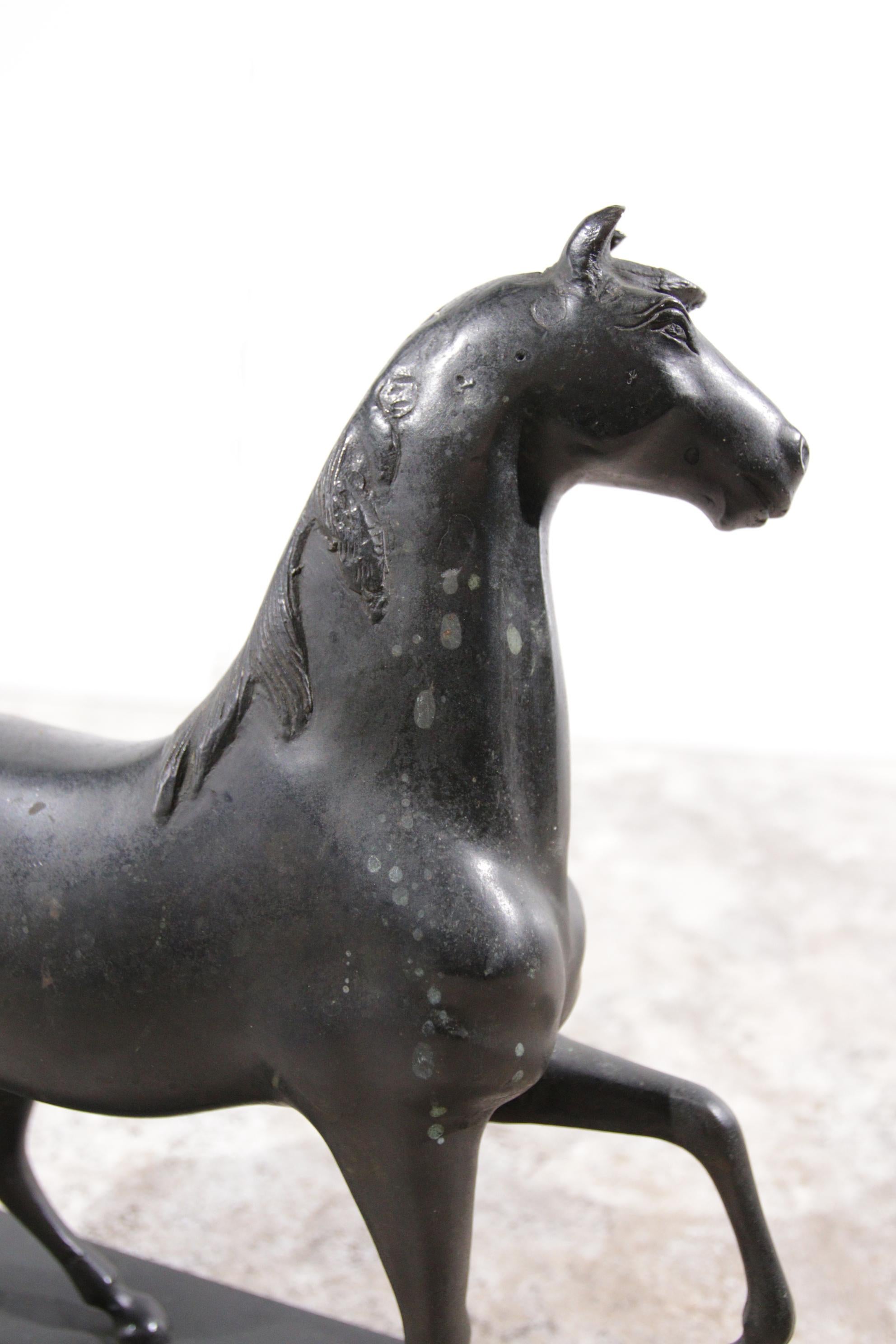 Antique Bronze Horse in the wind Ca 1930 7