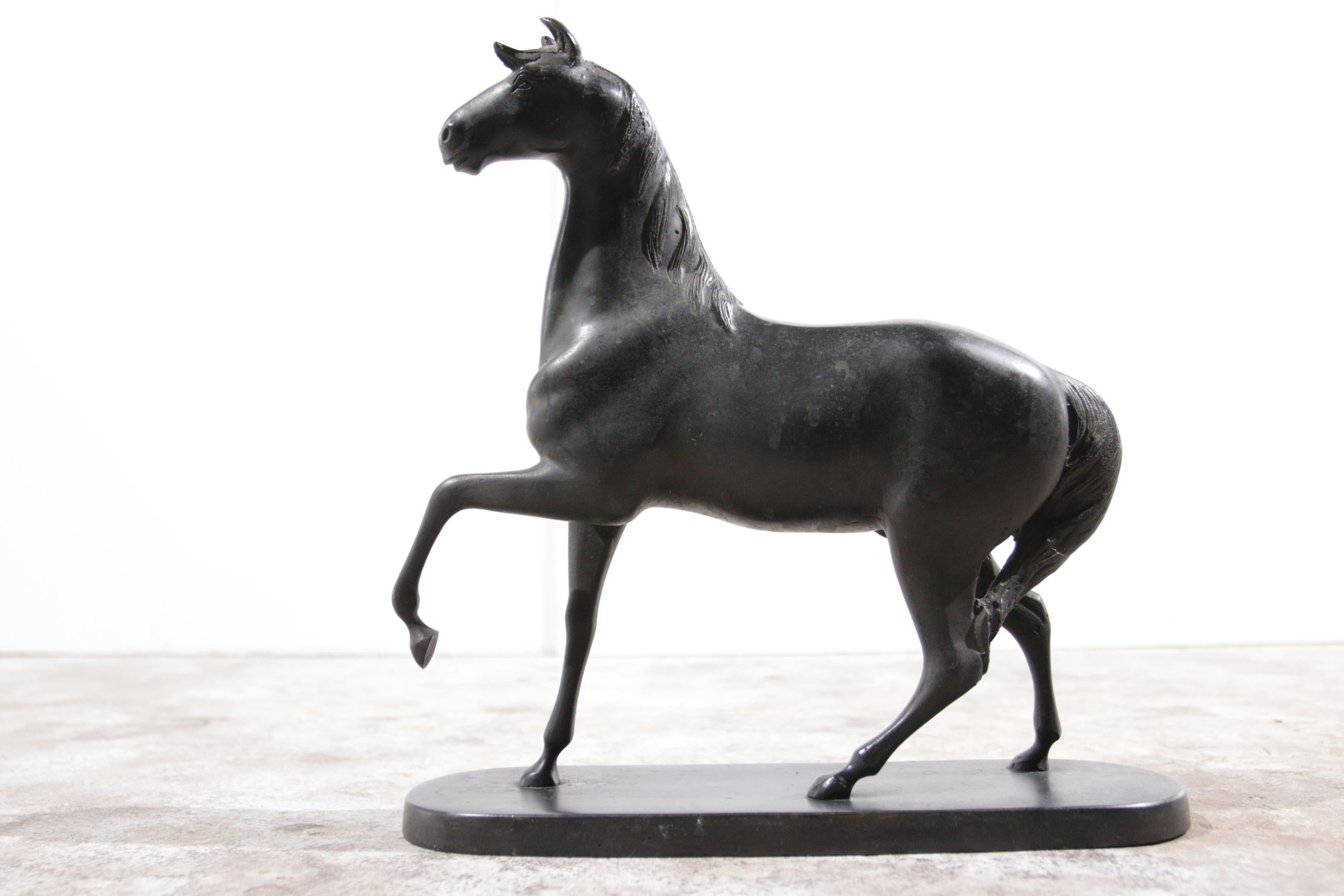 Art Deco Antique Bronze Horse in the wind Ca 1930