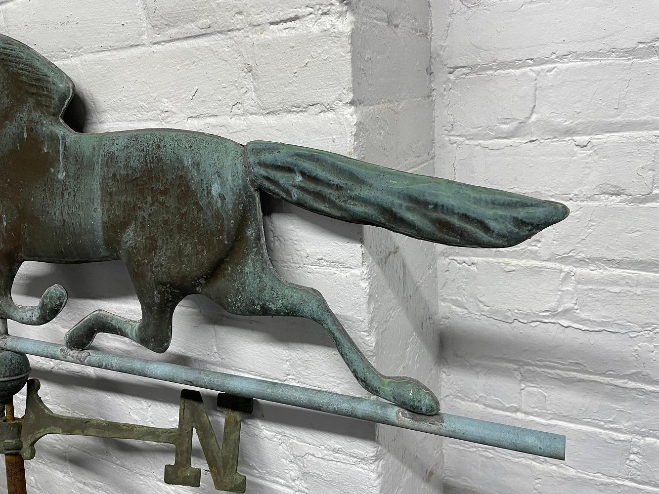 Antike Bronze Pferd Wetterfahne im Zustand „Gut“ im Angebot in New York, NY
