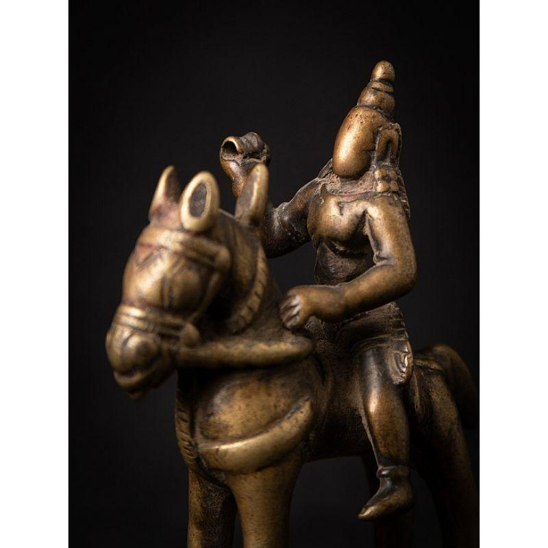 Antikes Bronzepferd mit Reiter aus Indien aus Indien im Angebot 6