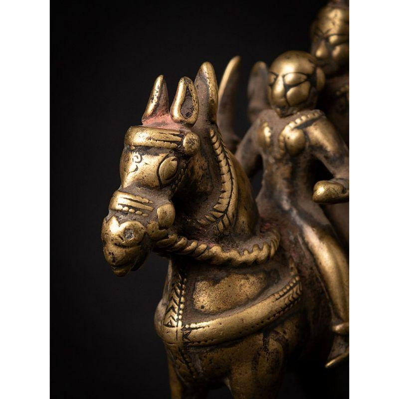 Antikes Bronzepferd mit Reiter aus Indien aus Indien aus Indien im Angebot 3