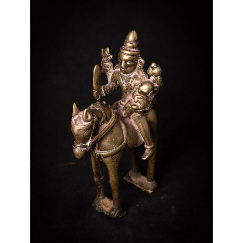 Antique bronze horse with rider from India from India For Sale 7