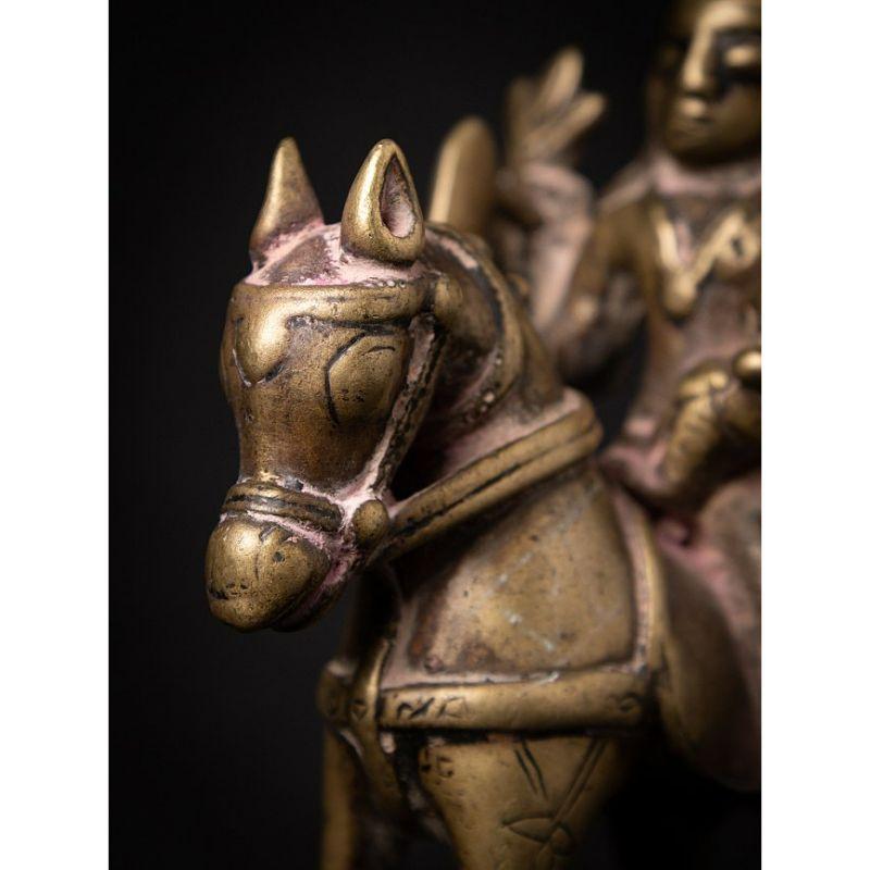 Antikes Bronzepferd mit Reiter aus Indien aus Indien im Angebot 12