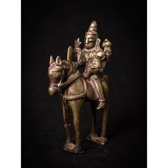 Antique bronze horse with rider from India from India