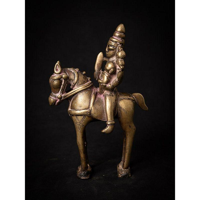 Indian Antique bronze horse with rider from India from India For Sale