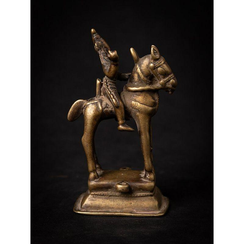 18th Century and Earlier Antique Bronze Horse with Rider from India from India For Sale
