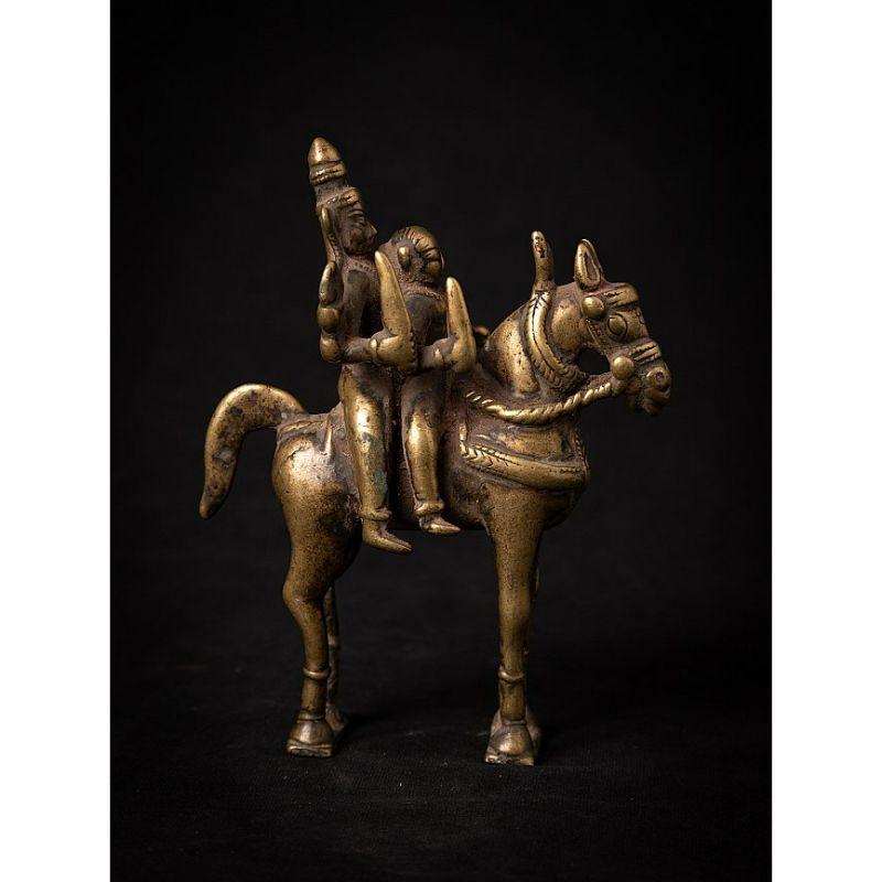 XVIIIe siècle Cheval en bronze antique avec cavalier de l'Inde de l'Inde en vente