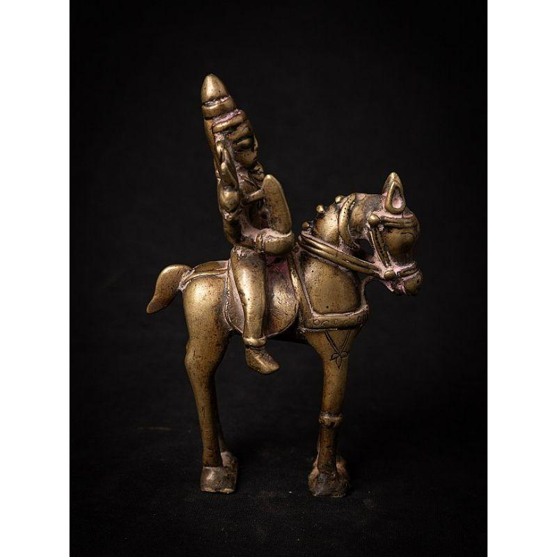 18th Century Antique bronze horse with rider from India from India For Sale