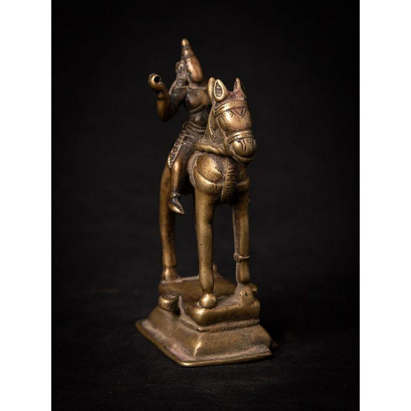 Antikes Bronzepferd mit Reiter aus Indien aus Indien im Angebot 1