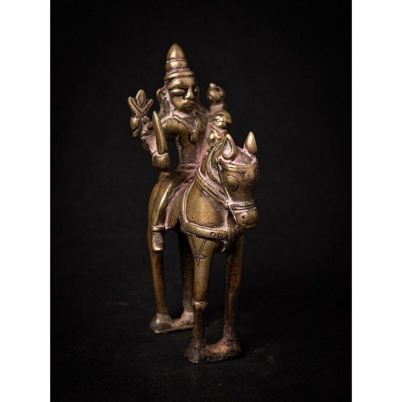 Bronze Antique bronze horse with rider from India from India For Sale