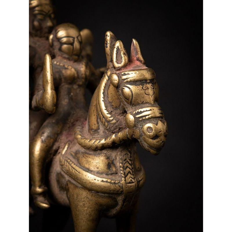 Cheval en bronze antique avec cavalier de l'Inde de l'Inde en vente 1