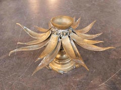 Antiker Bronze-Räuchergefäß in Form einer Lotusblume mit Scharnierdeckel