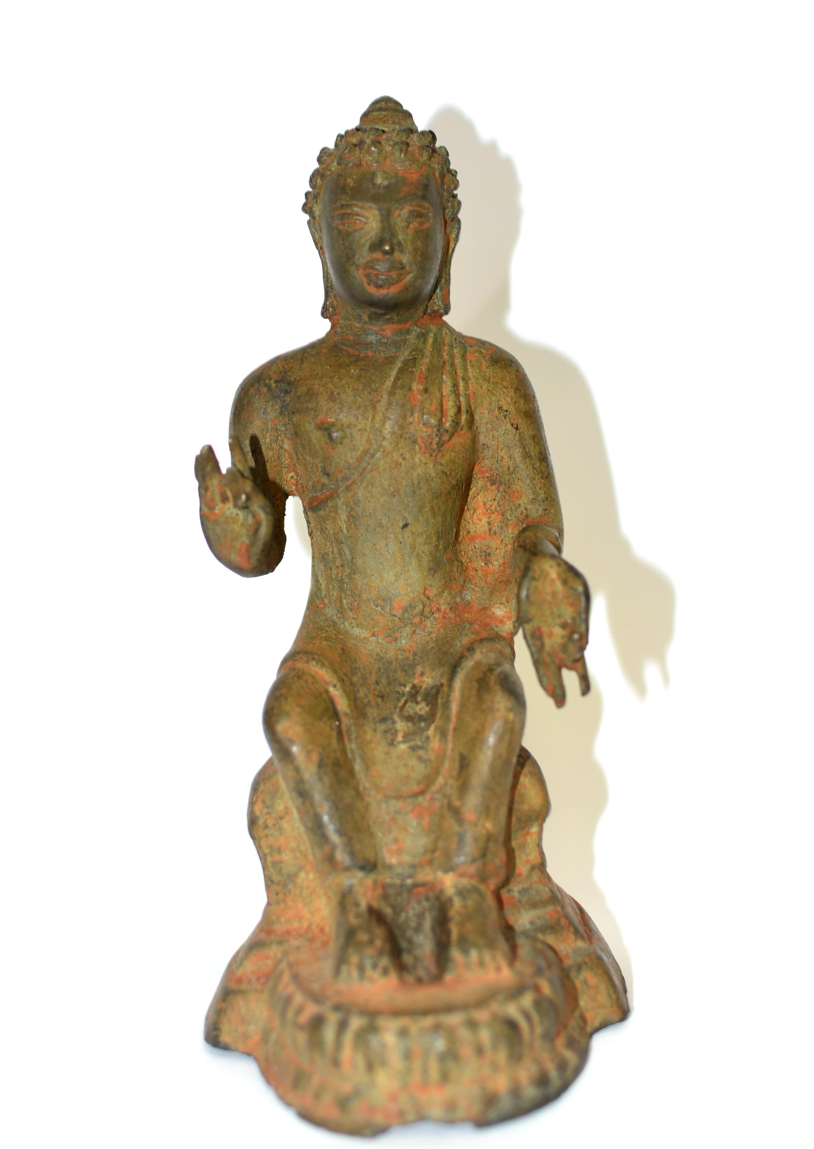 Antique Bronze Indian Buddha Statue 3