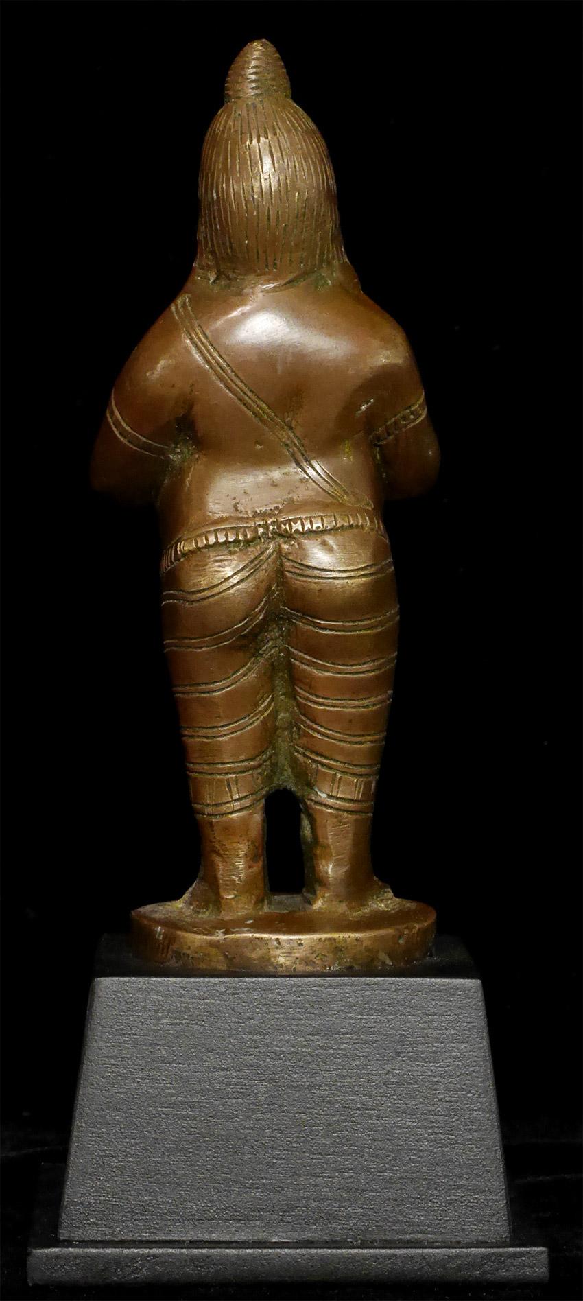 Moulage Yogi indien ancien, sculpture hindoue unique en bronze massif coulé - 7816 en vente