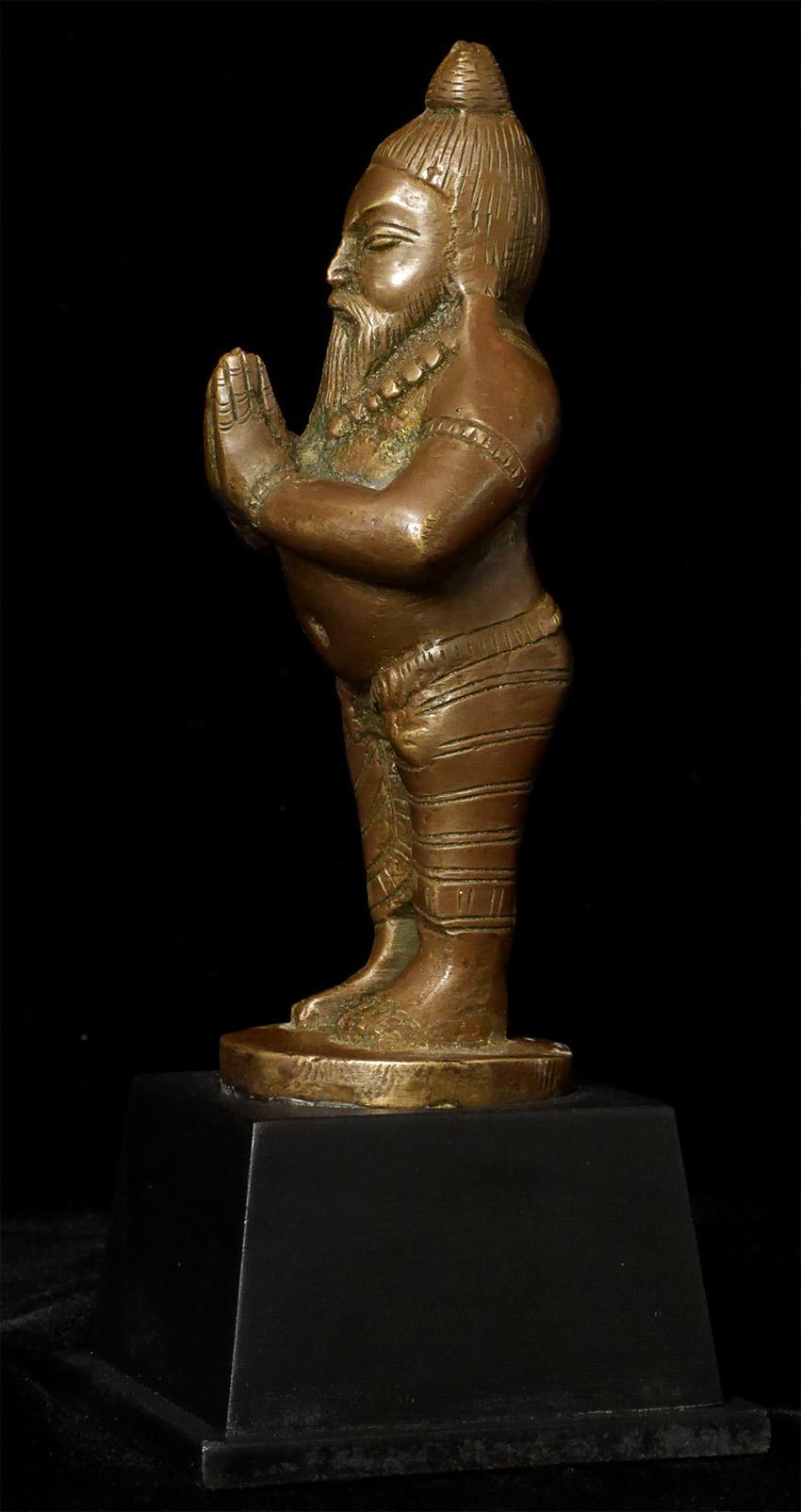 Yogi indien ancien, sculpture hindoue unique en bronze massif coulé - 7816 Bon état - En vente à Ukiah, CA
