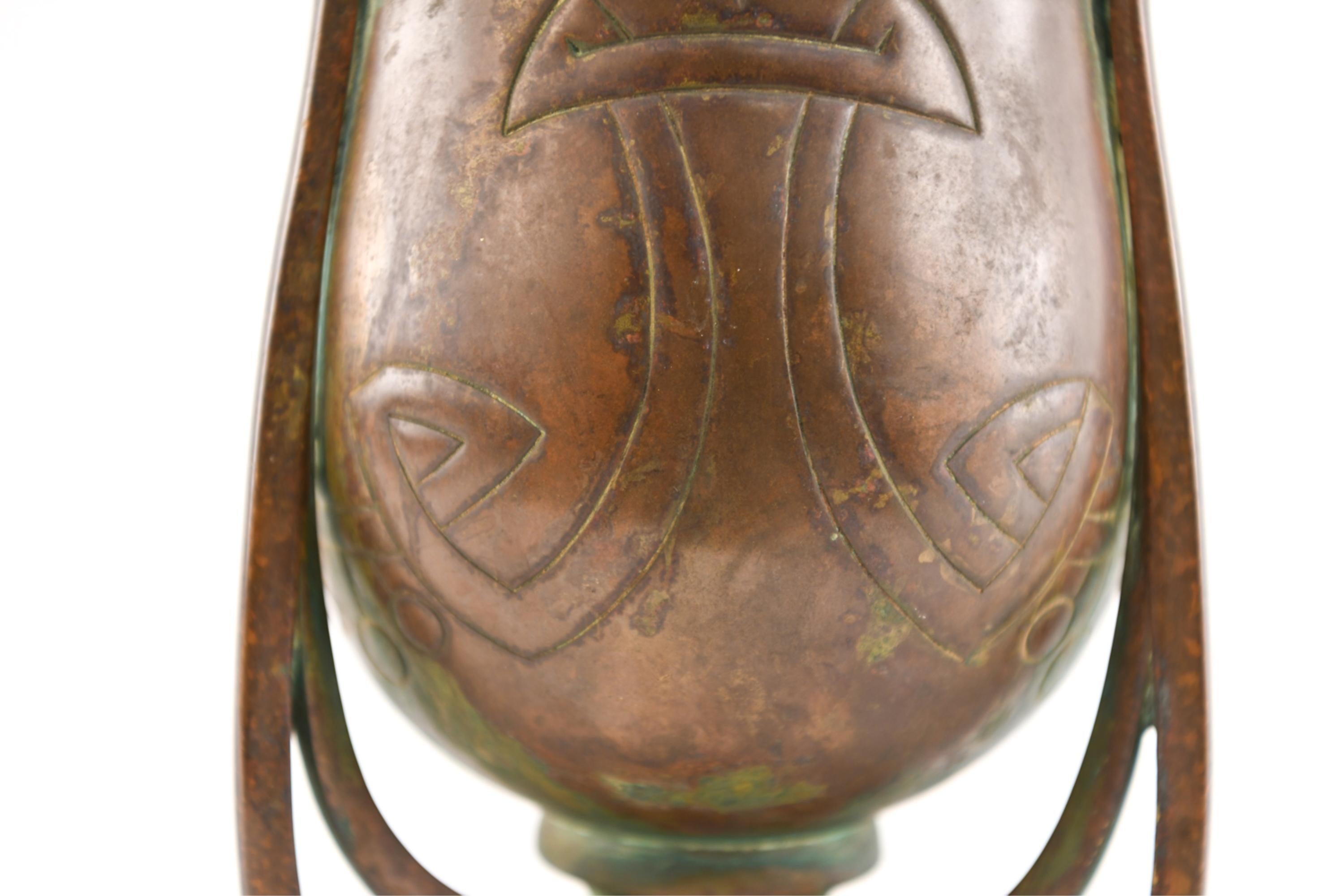 Antike Bronze Jugendstil Vase Jugendstil (Unbekannt)