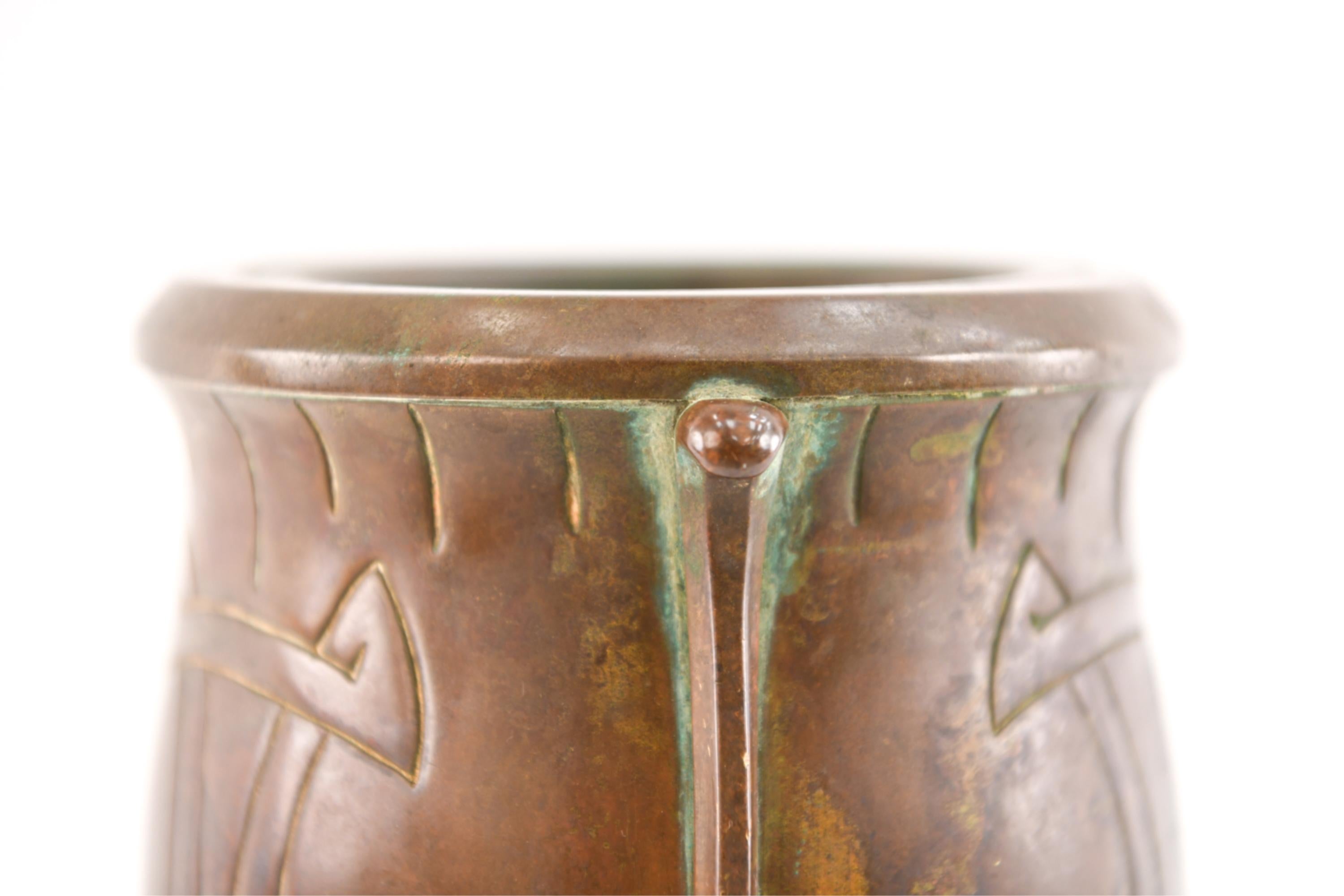 Antique Bronze Jugendstil Art Nouveau Style Vase In Good Condition In Norwalk, CT