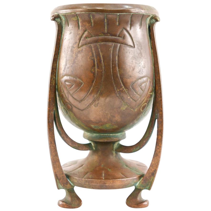 Antike Bronze Jugendstil Vase Jugendstil